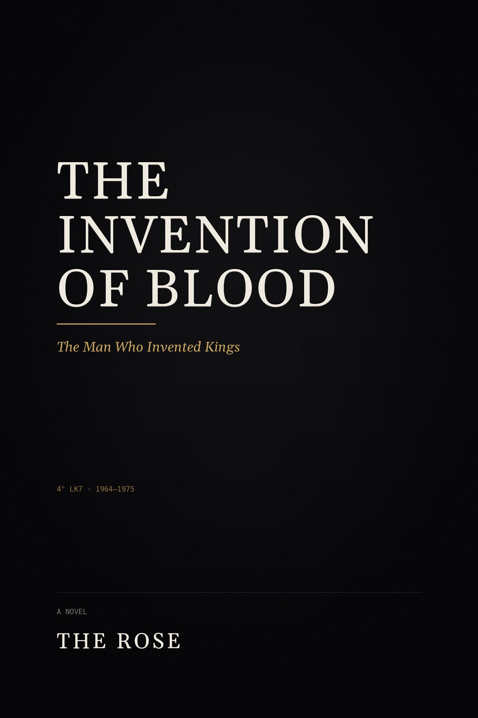 The Invention of Blood — Cover